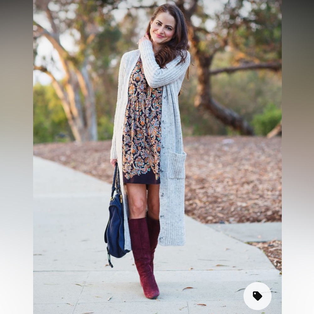 Marc Cain maroon suede wedge boots